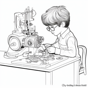 Intricate Microscope Examination Coloring Pages 3