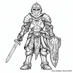 Intricate Middle Ages Knight Coloring Pages 1