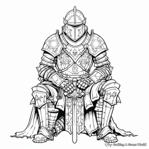 Intricate Middle Ages Knight Coloring Pages 3