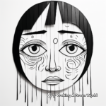 Intricate Mourning Face Coloring Sheets 1