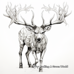 Intricate Mule Deer Antlers Coloring Pages for Adults 1