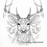 Intricate Mule Deer Head Coloring Pages 1