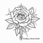 Intricate Neo-Traditional Rose Tattoo Coloring Pages 1