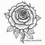 Intricate Neo-Traditional Rose Tattoo Coloring Pages 3