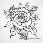 Intricate Neo-Traditional Rose Tattoo Coloring Pages 4