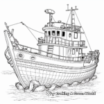 Intricate Net Fishing Boat Coloring Pages 2