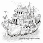 Intricate Net Fishing Boat Coloring Pages 4