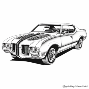 Intricate Oldsmobile 442 Coloring Pages 1