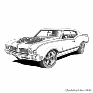 Intricate Oldsmobile 442 Coloring Pages 2