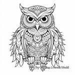 Intricate Owl Cartoon Coloring Pages for Adults 2