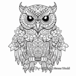 Intricate Owl Cartoon Coloring Pages for Adults 4