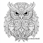 Intricate Owl Mandala Coloring Pages for Adults 2