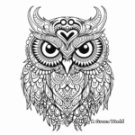 Intricate Owl Mandala Coloring Pages for Adults 3
