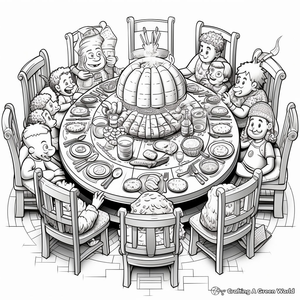 Intricate Passover Meal Coloring Pages 1