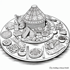 Intricate Passover Meal Coloring Pages 2
