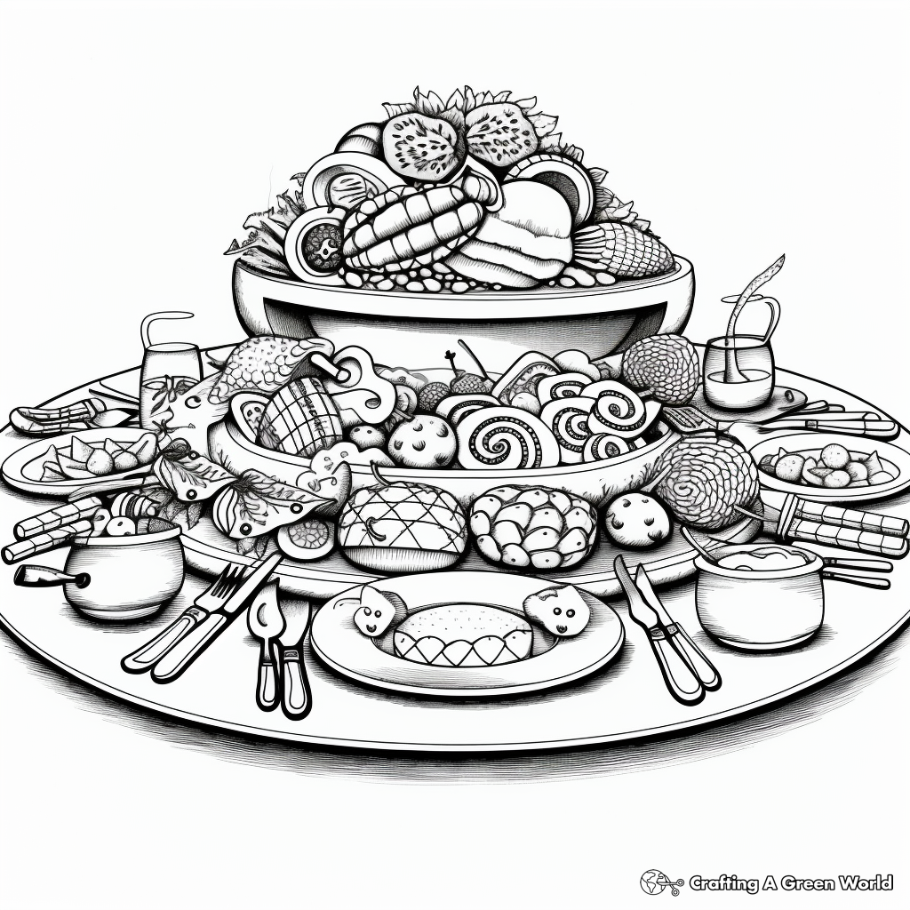 Intricate Passover Meal Coloring Pages 4