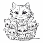 Intricate Patched Calico Cat Pack Coloring Pages 1