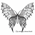 Intricate Patterns Bat Wings Coloring Sheets 1