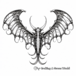 Intricate Patterns Bat Wings Coloring Sheets 2