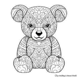 Intricate Patterns Teddy Bear Coloring Pages for Adults 2