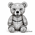 Intricate Patterns Teddy Bear Coloring Pages for Adults 3