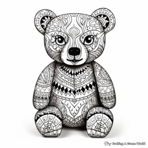 Intricate Patterns Teddy Bear Coloring Pages for Adults 3