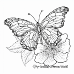 Intricate Peony Flower and Butterfly Coloring Pages for Adults 2