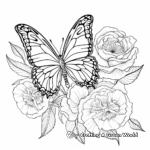 Intricate Peony Flower and Butterfly Coloring Pages for Adults 4