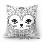 Intricate Pillow Cat Mandala Coloring Pages 1