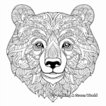 Intricate Polar Bear Face Coloring Pages 1