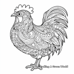 Intricate Polish Chicken Coloring Pages for Adults 2