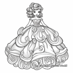 Intricate Puffy Sleeve Ball Gown Dress Coloring Pages 3