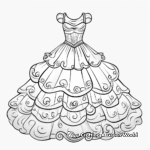 Intricate Puffy Sleeve Ball Gown Dress Coloring Pages 4