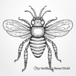 Intricate Queen Cat Bee Coloring Pages for Adults 1
