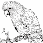 Intricate Red-vented Cockatoo Coloring Page 1