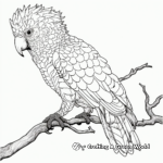 Intricate Red-vented Cockatoo Coloring Page 2