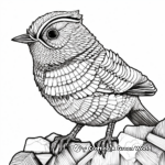 Intricate Rock Wren Coloring Pages for Adults 1