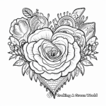 Intricate Rose Heart Coloring Pages for Adults 1