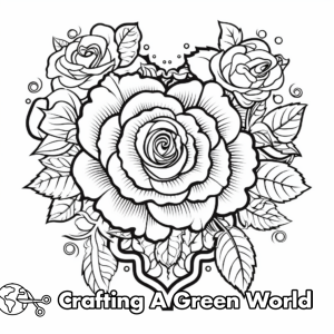 Rose Heart Coloring Pages - Free &amp; Printable!