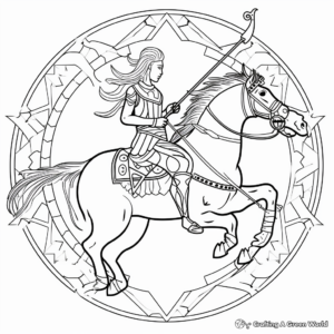 Intricate Sagittarius Symbol Design Coloring Pages 2