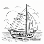 Intricate Sailboat At Sunset Coloring Pages 2