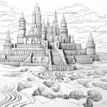 Intricate Sandcastle Beach Coloring Pages 3