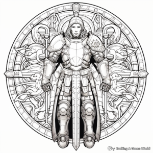 Intricate Shield of Faith Coloring Pages 1
