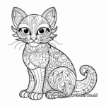 Intricate Siamese Cat Coloring Pages 3