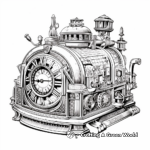 Intricate Steampunk Alarm Clock Coloring Pages 3