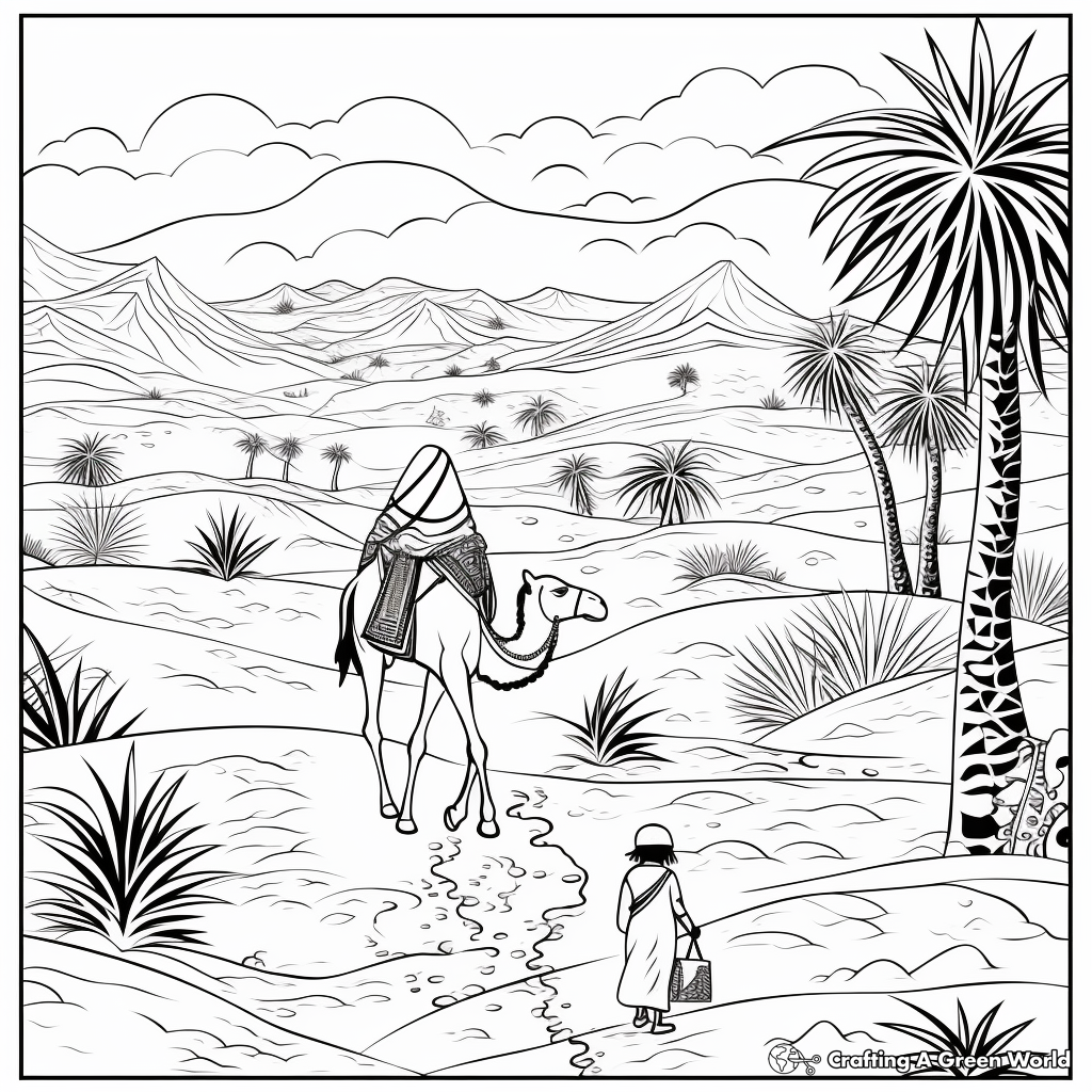 Intricate Thar Desert Coloring Pages for Adults 2