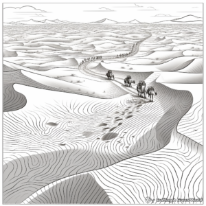 Intricate Thar Desert Coloring Pages for Adults 3