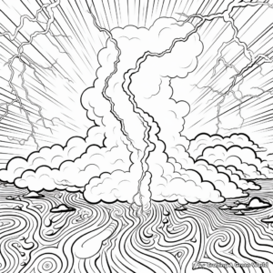 Intricate Thunder and Lightning Storm Coloring Pages 2