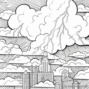 Intricate Thunder and Lightning Storm Coloring Pages 3