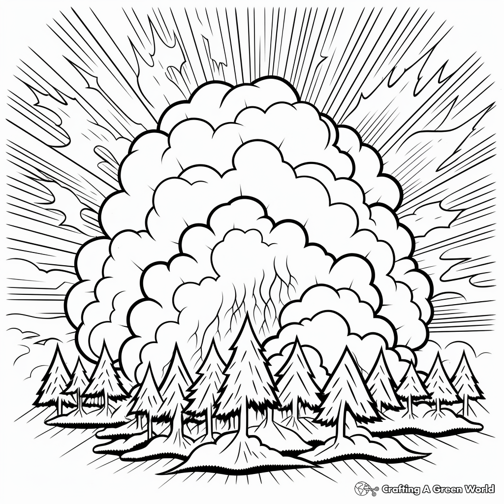Intricate Thunder and Lightning Storm Coloring Pages 4